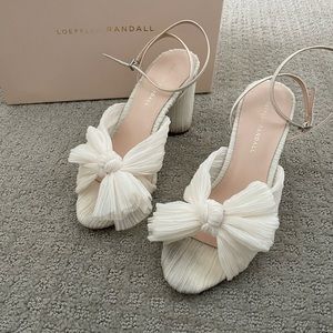 Loeffler Randall Camellia Pearl Pleated Bow Heels